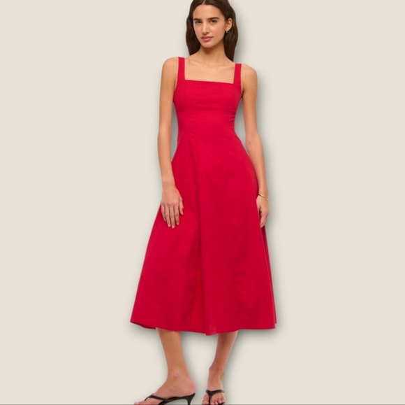 Abercrombie & Fitch Dresses & Skirts - NWT ABERCROMBIE & FITCH Tik Tok Fave MILA Fit Flare Red Midi Dress XL TALL New